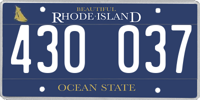 RI license plate 430037