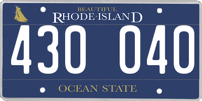 RI license plate 430040