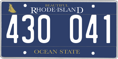 RI license plate 430041