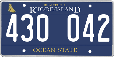 RI license plate 430042