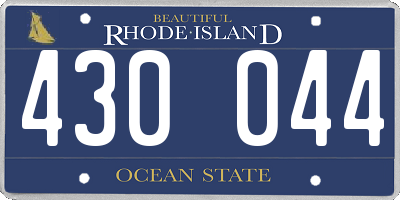 RI license plate 430044