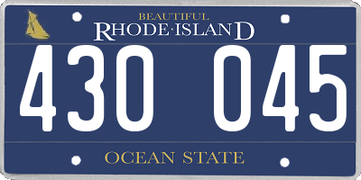 RI license plate 430045