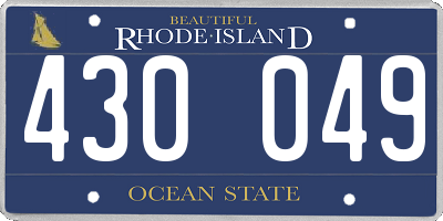 RI license plate 430049
