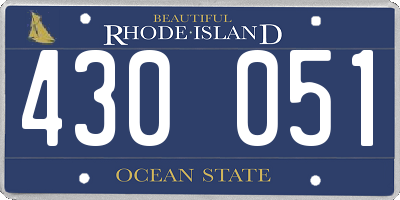RI license plate 430051