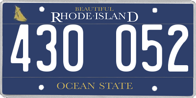RI license plate 430052