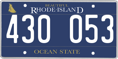 RI license plate 430053