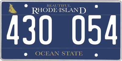 RI license plate 430054