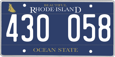 RI license plate 430058