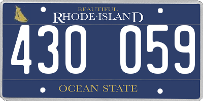 RI license plate 430059