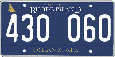 RI license plate 430060