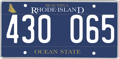 RI license plate 430065