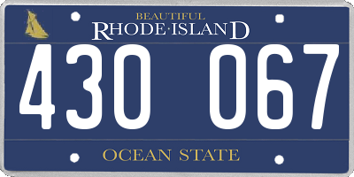 RI license plate 430067
