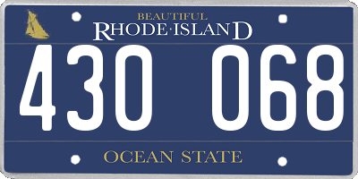 RI license plate 430068