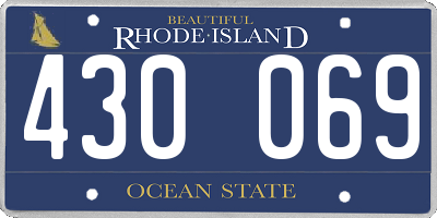 RI license plate 430069