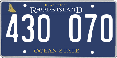 RI license plate 430070