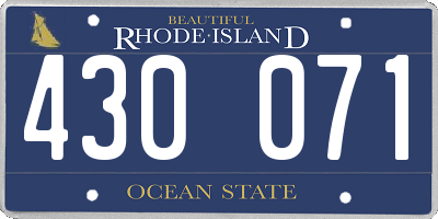 RI license plate 430071