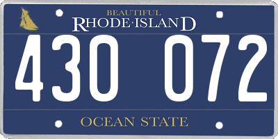 RI license plate 430072