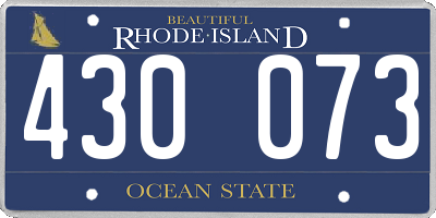 RI license plate 430073