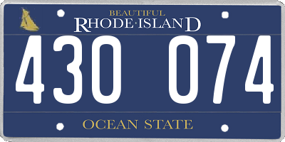RI license plate 430074
