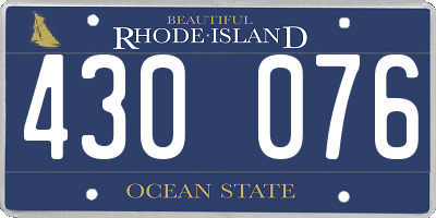 RI license plate 430076