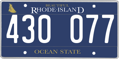 RI license plate 430077