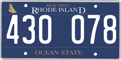 RI license plate 430078