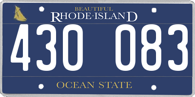 RI license plate 430083