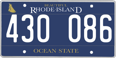RI license plate 430086