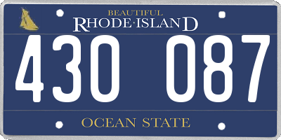 RI license plate 430087