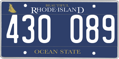RI license plate 430089