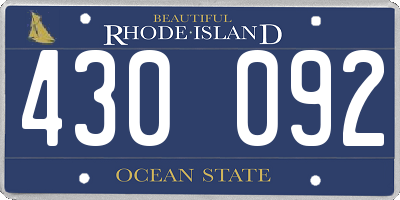 RI license plate 430092
