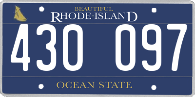 RI license plate 430097