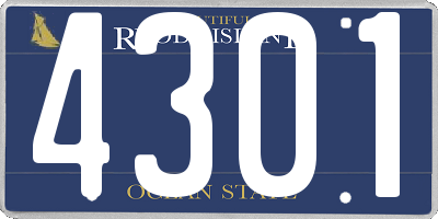 RI license plate 4301