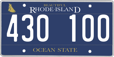 RI license plate 430100