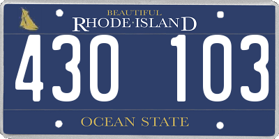 RI license plate 430103