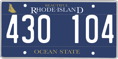 RI license plate 430104