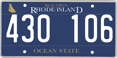 RI license plate 430106