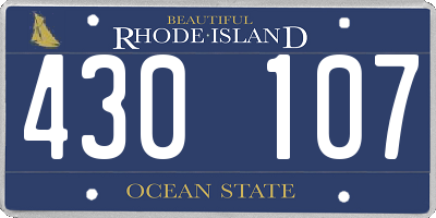 RI license plate 430107
