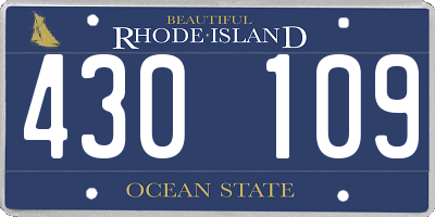 RI license plate 430109