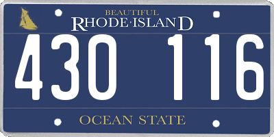 RI license plate 430116