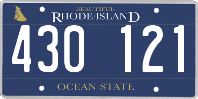 RI license plate 430121