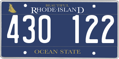 RI license plate 430122