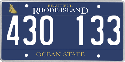 RI license plate 430133