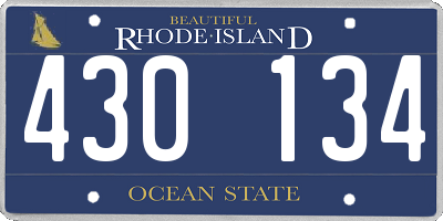 RI license plate 430134