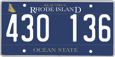 RI license plate 430136