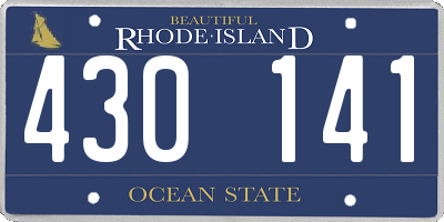 RI license plate 430141