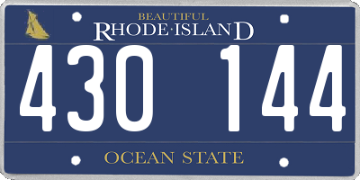RI license plate 430144
