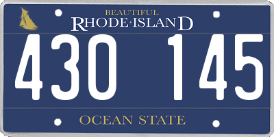 RI license plate 430145