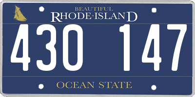 RI license plate 430147