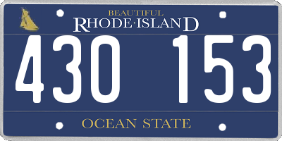 RI license plate 430153